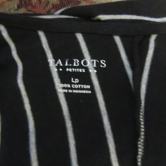 Talbots Petite Striped Open Cardigan Size LP - Picture 4 of 5